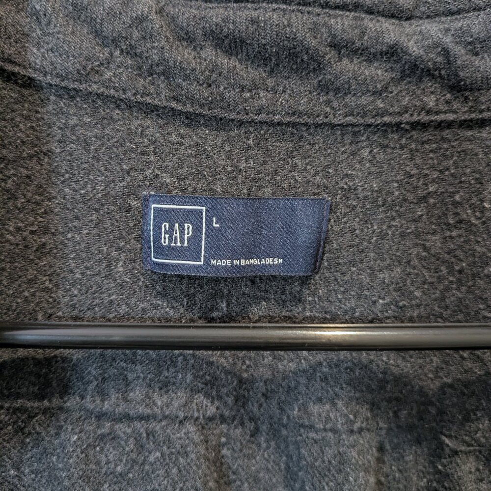 Gap Dark Gray Button Up With Elbow Patch - Size L… - image 4